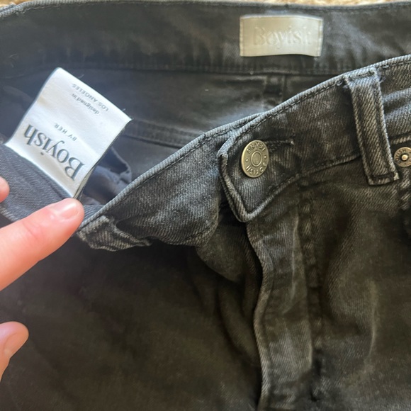 Boyish The Zachary High Rise Skinny Jeans black Size 25 gently used ripped Jean - Picture 4 of 11